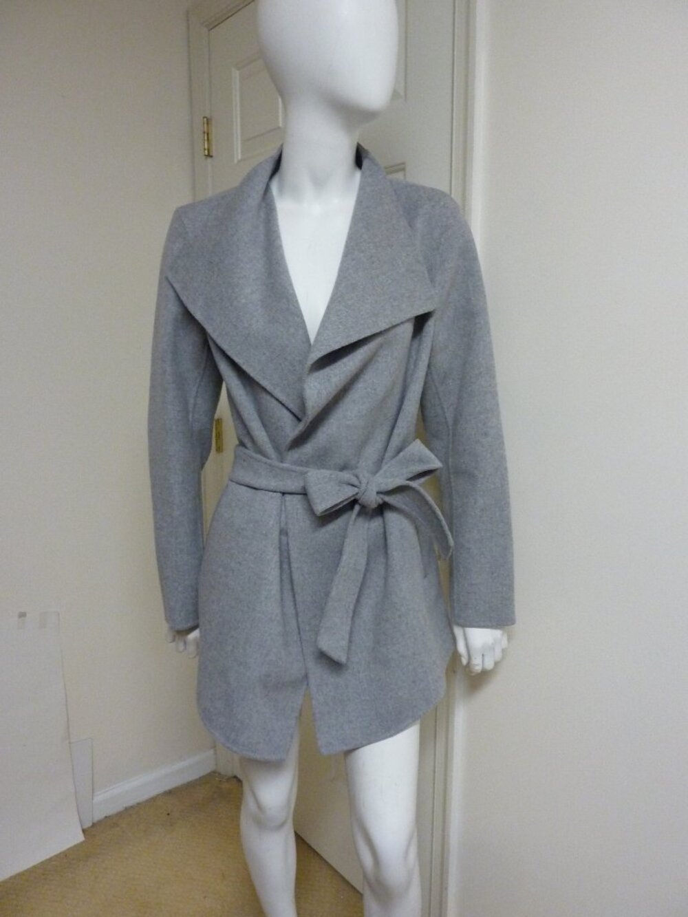 Mackage Azara Water Resistant Wool & Leather Wrap Coat